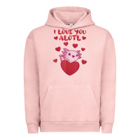 Pigment Salmon i love you alotl aolotl valentine's day heart aolotl lover Urban Hoodie - lanVoArt