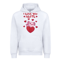 White i love you alotl aolotl valentine's day heart aolotl lover Urban Hoodie - lanVoArt