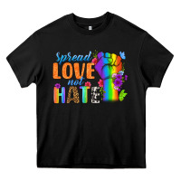 Black Spread Love Not Hate Heavy Core Tee - BundleAndBundleShop