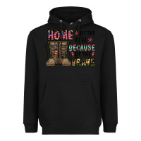 Black home of the free beacause of the brave Heavyweight Hoodie - CowhideDigitalArt