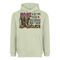 Matcha home of the free beacause of the brave Heavyweight Hoodie - CowhideDigitalArt