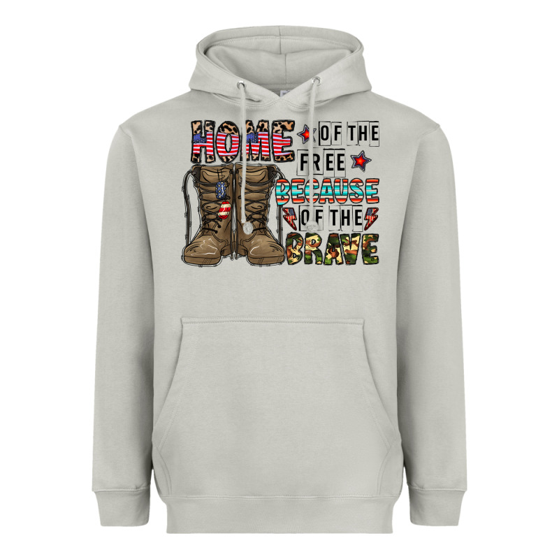 Home Of The Free Beacause Of The Brave Heavyweight Hoodie by CowhideDigitalArt | Teevron