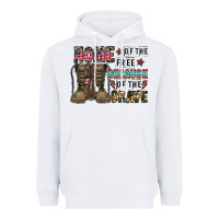White home of the free beacause of the brave Heavyweight Hoodie - CowhideDigitalArt