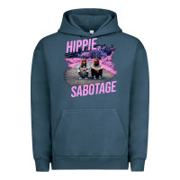Pigment Midnight Navy hippie sabotage aesthetic style photo with text Urban Hoodie - lanVoArt
