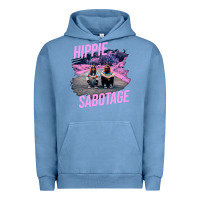 Pigment Pebble Blue hippie sabotage aesthetic style photo with text Urban Hoodie - lanVoArt