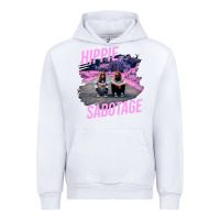 White hippie sabotage aesthetic style photo with text Urban Hoodie - lanVoArt