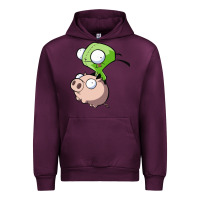 Mauve Wine invader zim Urban Hoodie - lanVoArt