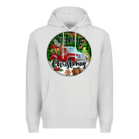 Dove Grey Merry Christmas Truck Premium Hoodie - FaDigitalArtStudio