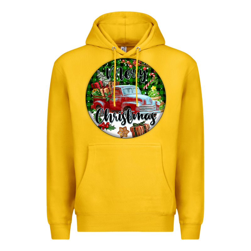 Merry Christmas Truck Premium Hoodie by FaDigitalArtStudio | Teevron