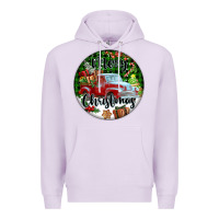 Lilac Merry Christmas Truck Premium Hoodie - FaDigitalArtStudio