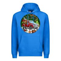 True Royal Merry Christmas Truck Premium Hoodie - FaDigitalArtStudio
