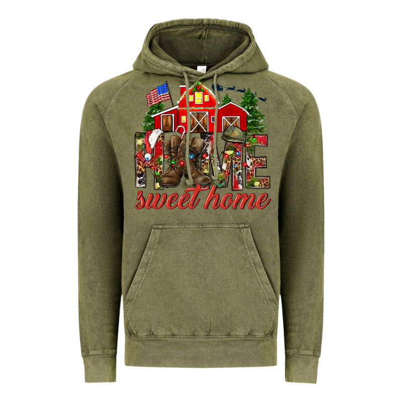 Army Christmas Home Sweet Home Vintage Hoodie by HowdyJamesFarm | Teevron