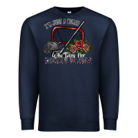 Navy i'm just a woman who loves her hockey player Premium Sweatshirt - SublimationCraftShop