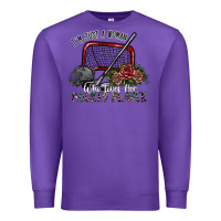 Purple i'm just a woman who loves her hockey player Premium Sweatshirt - SublimationCraftShop