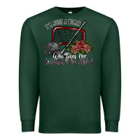 Sports Green i'm just a woman who loves her hockey player Premium Sweatshirt - SublimationCraftShop