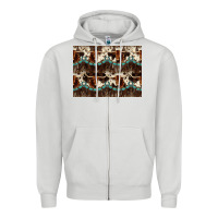 Dove Grey Longhorn Cow Pattern Zipper Hoodie - CowhideDigitalArt
