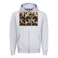 Heather Grey Longhorn Cow Pattern Zipper Hoodie - CowhideDigitalArt