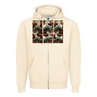 Sandshell Longhorn Cow Pattern Zipper Hoodie - CowhideDigitalArt