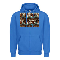 True Royal Longhorn Cow Pattern Zipper Hoodie - CowhideDigitalArt