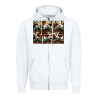 White Longhorn Cow Pattern Zipper Hoodie - CowhideDigitalArt