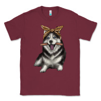 Burgundy alaskan husky with bandeau Classic Tee - texasbilliewilder