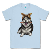 Dusty Blue alaskan husky with bandeau Classic Tee - texasbilliewilder