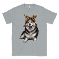 Heather Grey alaskan husky with bandeau Classic Tee - texasbilliewilder