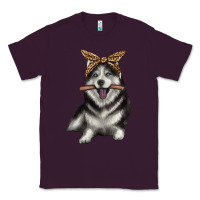 Plum alaskan husky with bandeau Classic Tee - texasbilliewilder