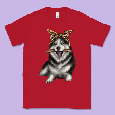 Alaskan Husky With Bandeau Classic Tee Designed By Texasbilliewilder