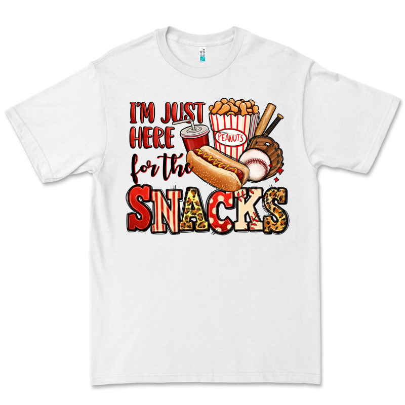 I'm Just Here For The Snacks Baseball Premium Tee by Jasminsmagicworld | Teevron
