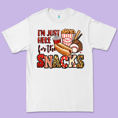 I'm Just Here For The Snacks Baseball Premium Tee Designed By Jasminsmagicworld
