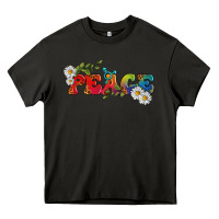 Asphalt Lgbtq Peace With Daisy Heavy Core Tee - BundleAndBundleShop