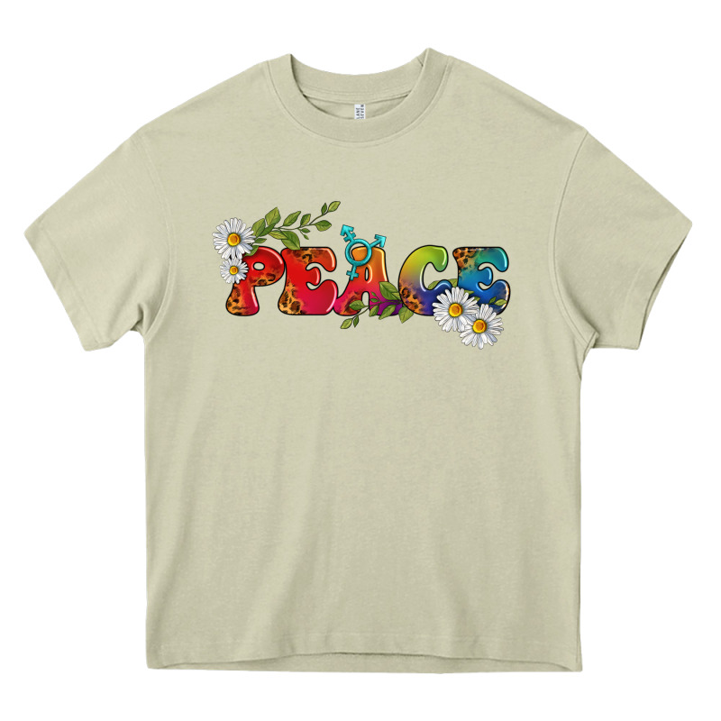 Lgbtq Peace With Daisy Heavy Core Tee by BundleAndBundleShop | Teevron