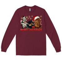 Burgundy merry christmas heifer cow gnomies Long Sleeve Tee - CowGirlArtShop