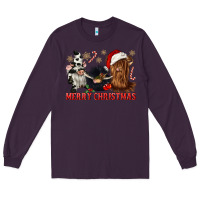 Plum merry christmas heifer cow gnomies Long Sleeve Tee - CowGirlArtShop