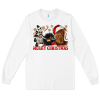 White merry christmas heifer cow gnomies Long Sleeve Tee - CowGirlArtShop