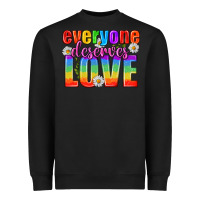 Black Everyone Deserves Love Pride Lgbtq Heavyweight Sweatshirt - BundleAndBundleShop