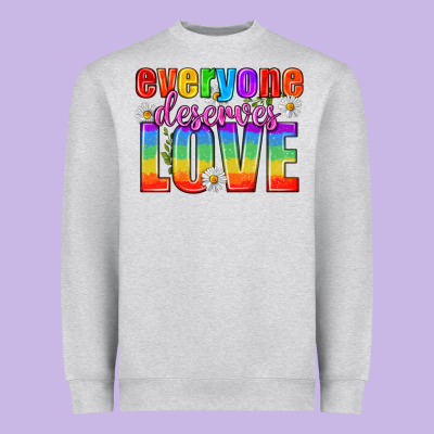 Everyone Deserves Love Pride Lgbtq Heavyweight Sweatshirt Designed By Bundleandbundleshop