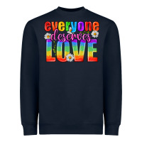 Navy Everyone Deserves Love Pride Lgbtq Heavyweight Sweatshirt - BundleAndBundleShop