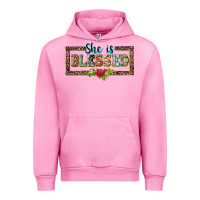 Fuchsia Pink she is blesssed floral Urban Hoodie - BarkalooDesign