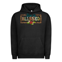 Pigment Black she is blesssed floral Urban Hoodie - BarkalooDesign