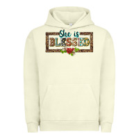 Pigment Pistachio she is blesssed floral Urban Hoodie - BarkalooDesign