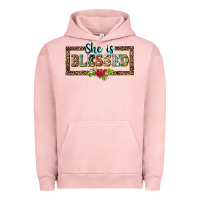 Pigment Salmon she is blesssed floral Urban Hoodie - BarkalooDesign