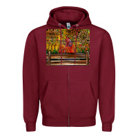Burgundy Farm Life Rooster Zipper Hoodie - CowhideDigitalArt