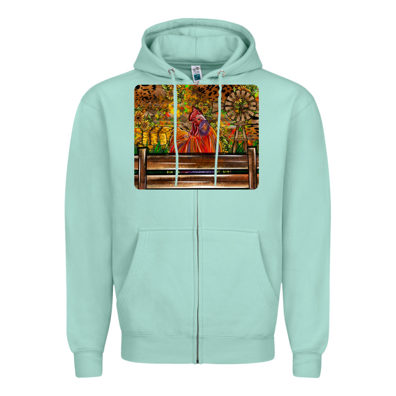 Farm Life Rooster Zipper Hoodie by CowhideDigitalArt | Teevron