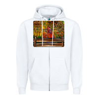 White Farm Life Rooster Zipper Hoodie - CowhideDigitalArt
