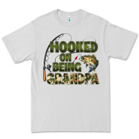 Dove Grey fish lures hooked on being grandpa Premium Tee - Artiststas