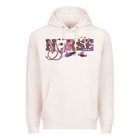 Pale Pink valentines day nurse Premium Hoodie - RanaPortraitStore