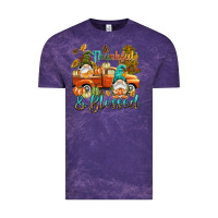 Cloud Purple Fall Thankful and blessed Vintage Tee - NancyCooperArtShop