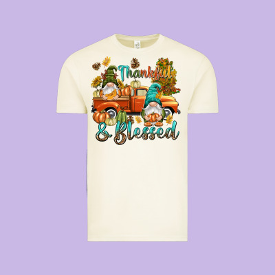 Fall Thankful And Blessed Vintage Tee Designed By Nancycooperartshop